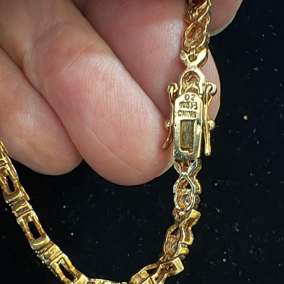 Vintage Estate Vermeil Gold Tennis Bracelet - Picture 6 of 8